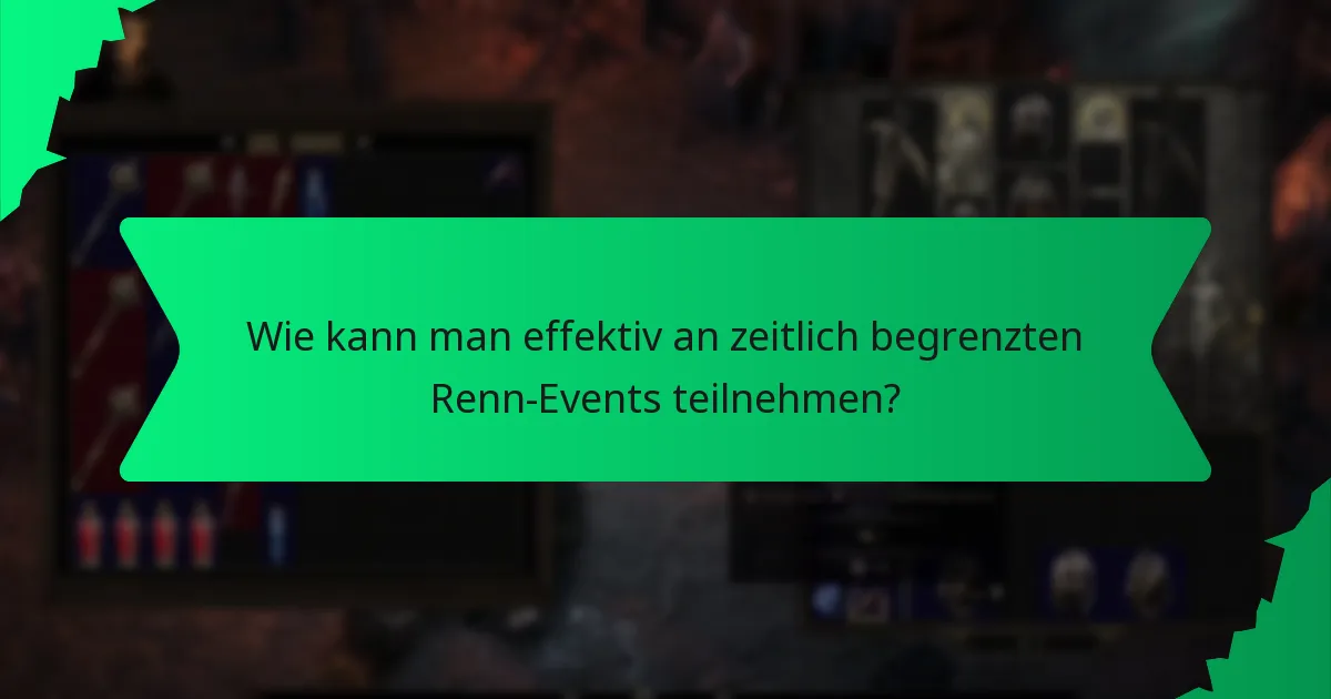 Wie kann man effektiv an zeitlich begrenzten Renn-Events teilnehmen?